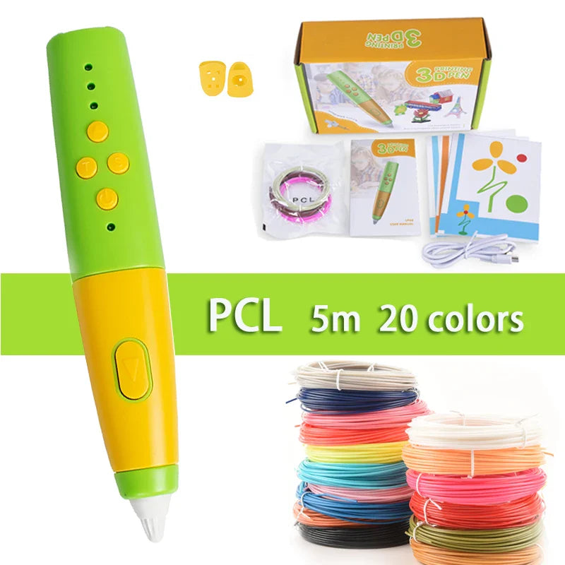 Creative 3D Pen Set for Kids - Perfect Birthday & Christmas Gift with 200M PCL Filament