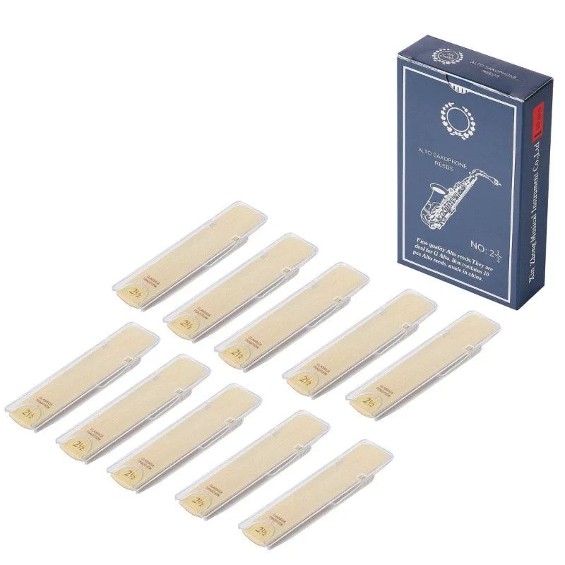 10Pcs Eb Alto Sax Reeds Hardness Strength 1.0 1.5 2.0 2.5 3.5 Saxophone Reed Instrument Accessory High-strength Reed