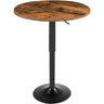 HOOBRO Bar Table, Height-Adjustable Round Pub  27-35.4 Inches, Cocktail  with Base, Modern Style, Suitabl