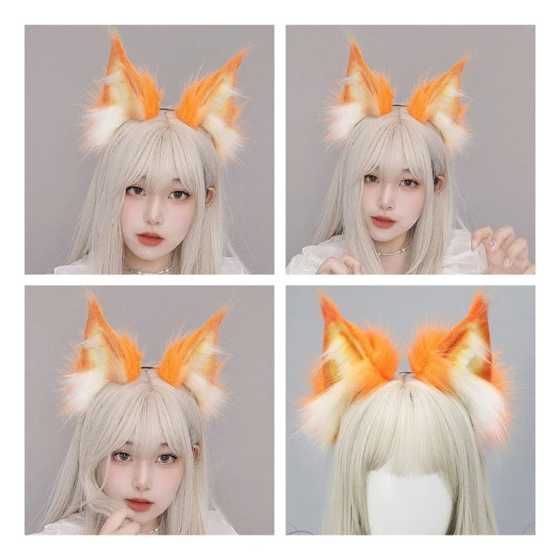 Lovely Animal Ears Headband Anime Plush Headband Party Beast Costume Headdress Female Girl Cosplay Headgear Wholesale