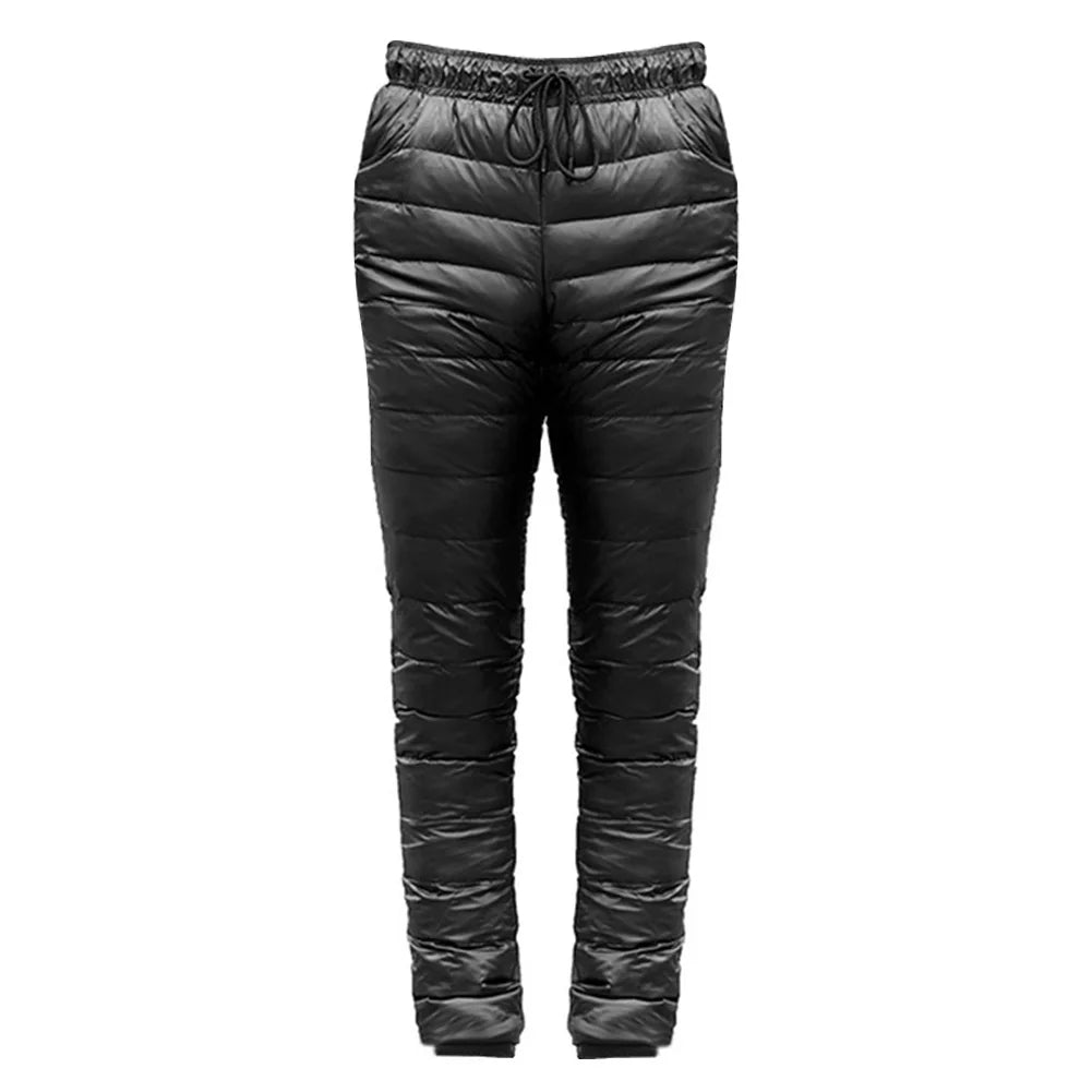 Plus Size Thicken Climbing Warm Slim Trousers Outdoor Skiing Camping Down Pants