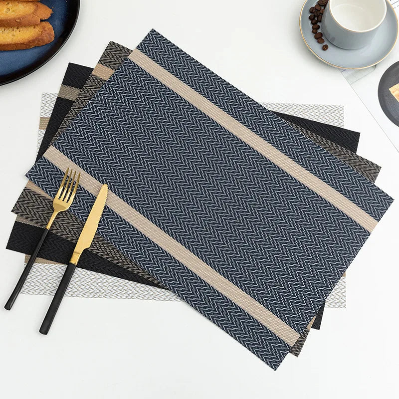 Set of 2/4 PVC Placemat for Dining Table Mat Set Linens Place Mat Accessories Cup Wine Decorative Mat Placemats for Table