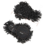 Afro Puff Drawstring Ponytail with Bangs Pineapple Updo Hair for Black Women, Short Kinky Curly Ponytail Bun (1B