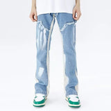 2023 Cyber Y2K Fashion Washed Blue Baggy Flared Jeans Pants For Men Clothing Straight Hip Hop Women Denim Trousers Ropa Hombre