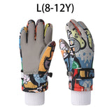 Fashion Children Ski Gloves Waterproof Kids Mittens for Girls Boys Accessories Antiskid Thicken Snow Sports Child Gloves 4-12Y