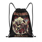 Heavy Metal Maidens Pirate Iron Drawstring Backpack Women Men Sport Gym Sackpack Foldable Training Bag Sack