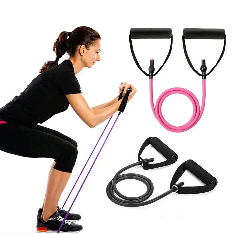 5 Levels Resistance Bands with Handles Yoga Pull Rope Elastic Fitness Exercise Tube Band for Home Workouts Strength Training