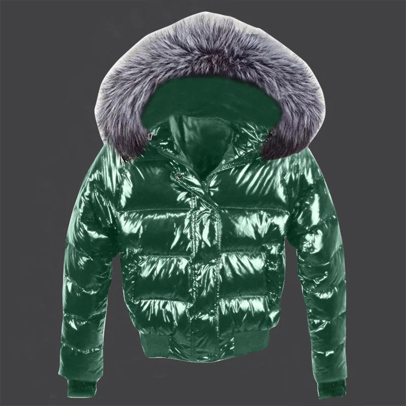 Fake Fur Parkas Waterproof Women Down Jacket 2023 Winter Jacket Women Coat Black Lady Clothing Warm Female Jacket Short Parka