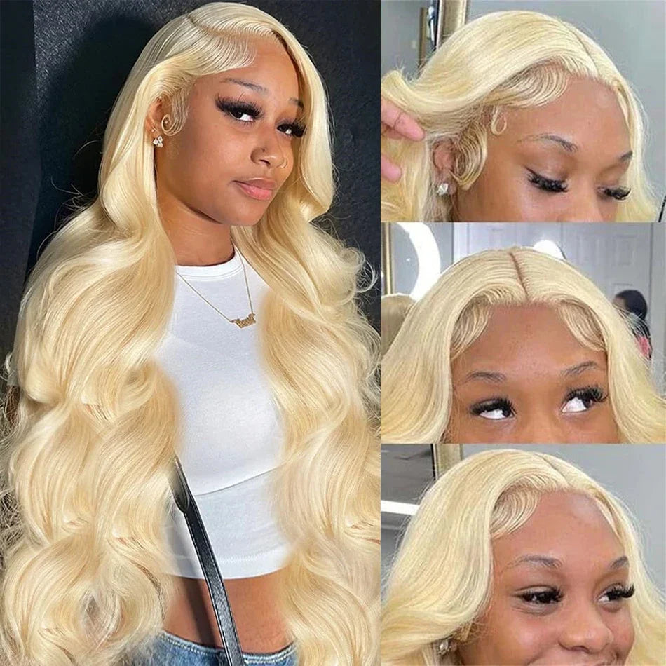 30 40 Inch 613 Honey Blonde Body Wave 250 Density 13x6 HD Lace Front Human Hair Wigs  13x4 HD  Lace Frontal Wig for black women