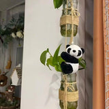 10cm Clip Panda Doll Mini Panda Plushie Hanging Ornament PP Cotton Stuffed Animal Plush Toy Living Room Curtain Decor Gift