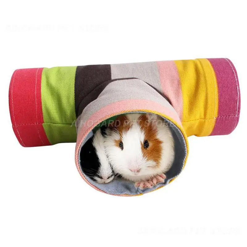 Small Pet Colorful Tunnel Toy 4 Kinds Rainbow Dwarf Rabbit Nest Guinea Pig Squirrel Pet Drill Hole Fun Tunnel Hamster Tunnel Toy