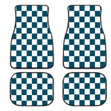 Checkerboard Car Mats Auto Parts Rubber Floor Mats Custom 4PCS Car interior graphic print checkered square feet