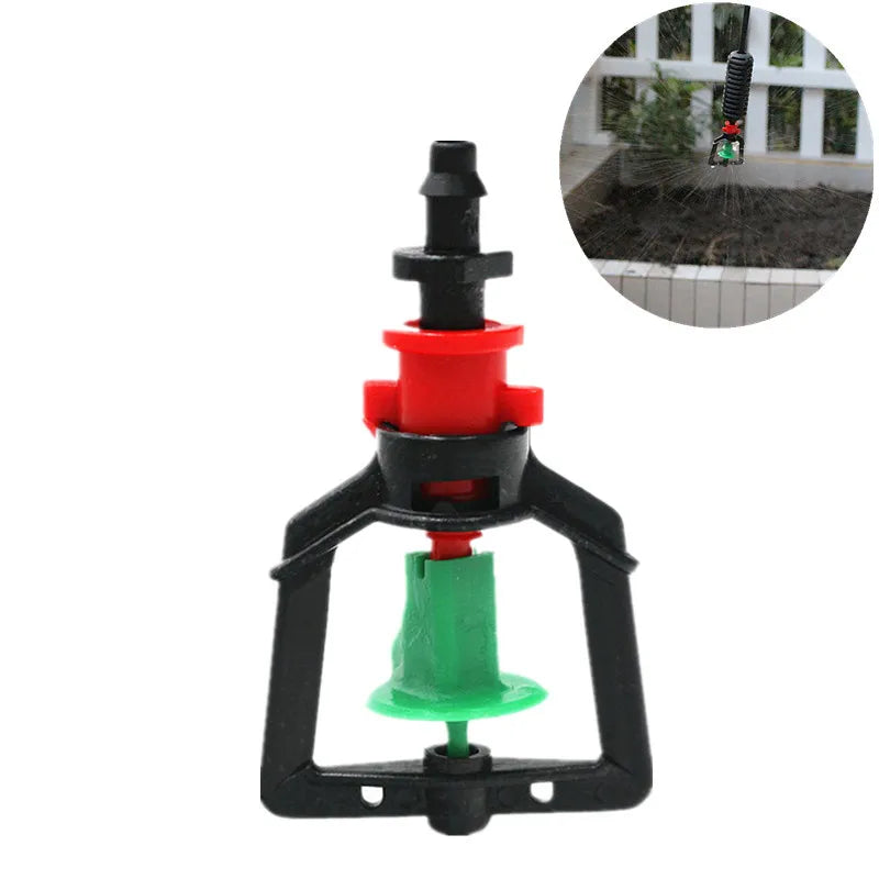 100pcs Greenhouse Gardening Rotary Atomization Sprinkler With 1/4" Barbed Irrigation Equipment Automatic Watering Microsprinkler