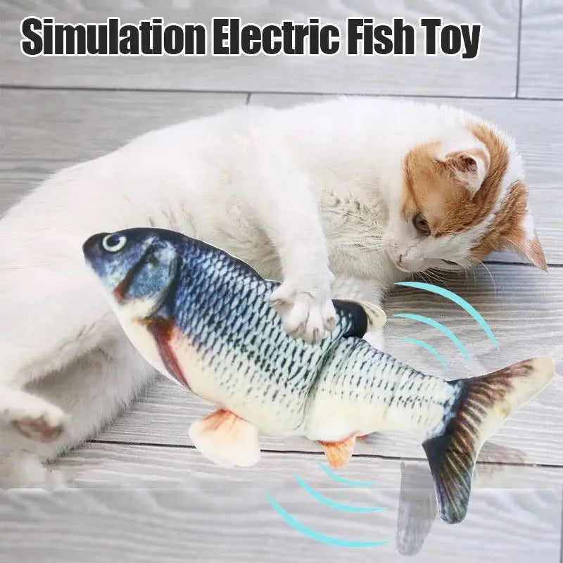 Baby Electric Plush Toy Simulation Animal Electric Swing Fish Pacify Toy Cat Pet Toy Gift