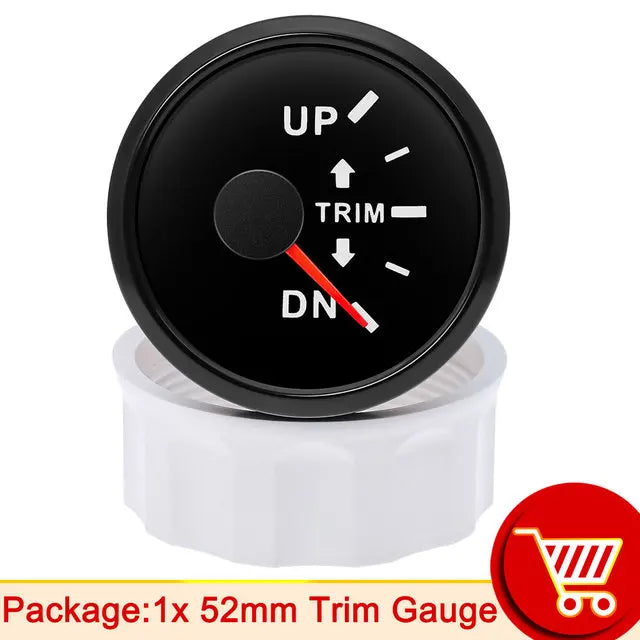 9-32V 52mm Trim Gauge Up to Down Waterproof Trim Meters Balance Instrument for Bus Auto Boat Truck 0-190ohm Trim Tilt Indicator