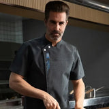 Grey Short Sleeve chef uniform Cook Coat Chef Jacket Chef T-shirt Baker Work Uniform Waiter Restaurant Hotel Clothes women Logo