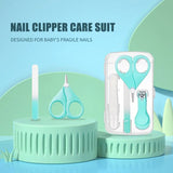 4pcs Baby Health Kits Nail Care Set for Kids Nail Clipper Scissors Nail Clippers Storage Box for Travel