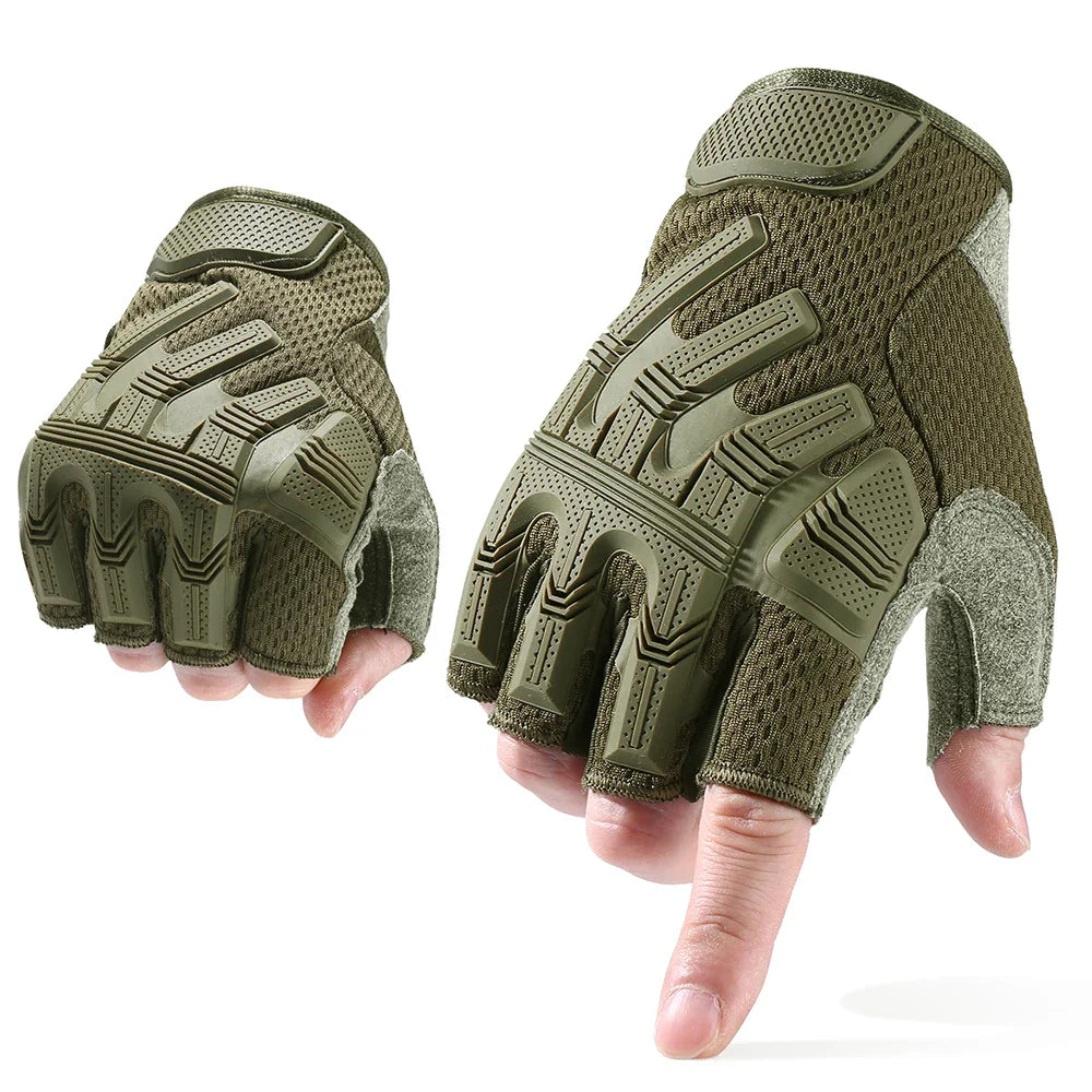 Tactical Fingerless Gloves SWEAT Army Military Airsoft Combat Paintball Shooting Hunting Driving Non-slip Half Finger Men Women