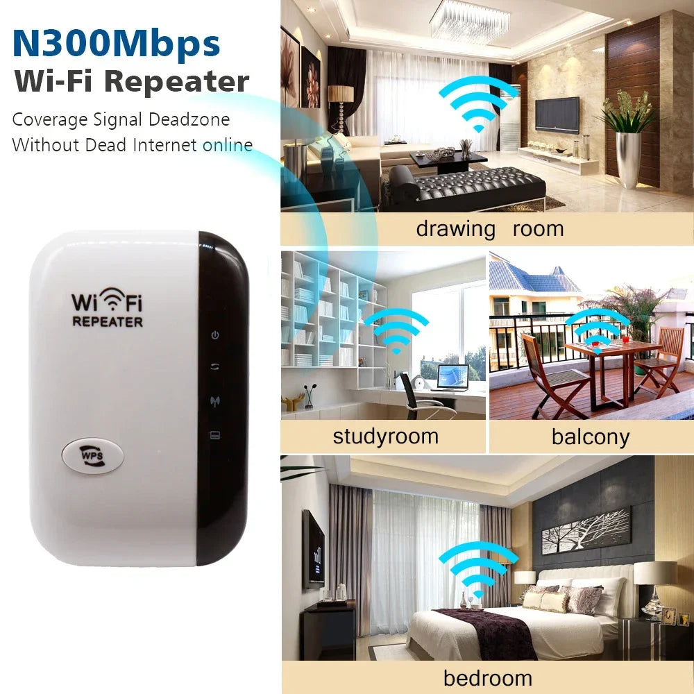 WPS Router 300Mbps Wireless WIFI Repeater WiFi Extender Amplifier WiFi Booster Repetidor Wi Fi Signal Repeater Access Point AP