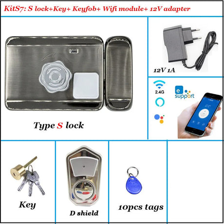 Intelligent Door Lock Video Intercom Compatible Electric Lock OR Wireless Remote Control ID Lock 125khz Wifi Access Control Lock