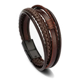 Trendy  Leather Bracelets For Men Multilayer Braided Rope Bracelets For Male Bracelets Jewelry Pulsera Hombre