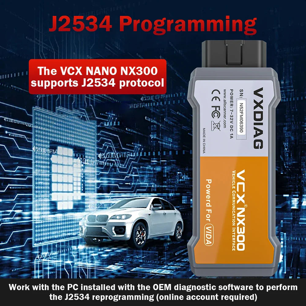 VXDIAG VCX NANO NX300 for Volvo 2014D Car OBD2 All System Diagnostic Tool Active Test Code Reader J2534 Programming ECU Coding