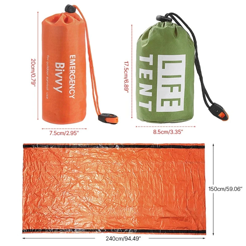 Outdoor Survival Tent 2 Person Emergency Shelter Tube Tents Waterproof Emergency Tent Emergency Survival Shelter Wind Proof Tarp