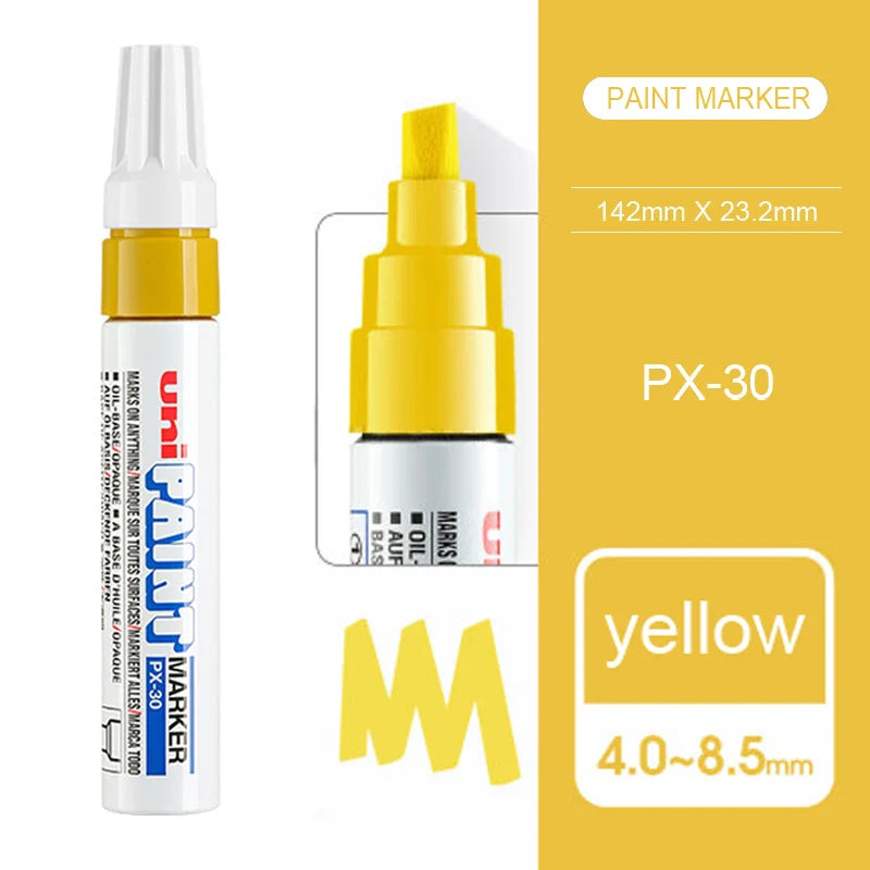 1pcs set UNI PX-30 Big Paint Pen Touch-up Pen 7-color Waterproof Industrial Non-fading Tire Marker Permanent Paint Pen