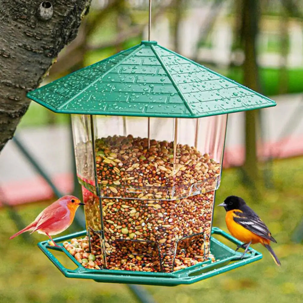 Bird Food Feeder  Durable Large Capacity Sturdy  Outdoor Hanging Wild Bird Feeder Garden Supplies