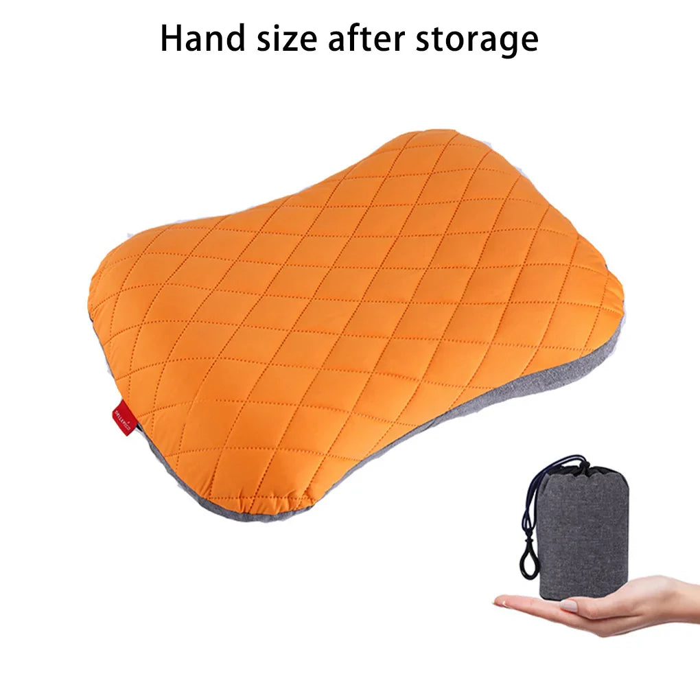 Inflatable Pillow Travel Trip Nap Device Neck Air Pillows Car Head Rest Fixed Strap Case Relaxing Tool Recliner