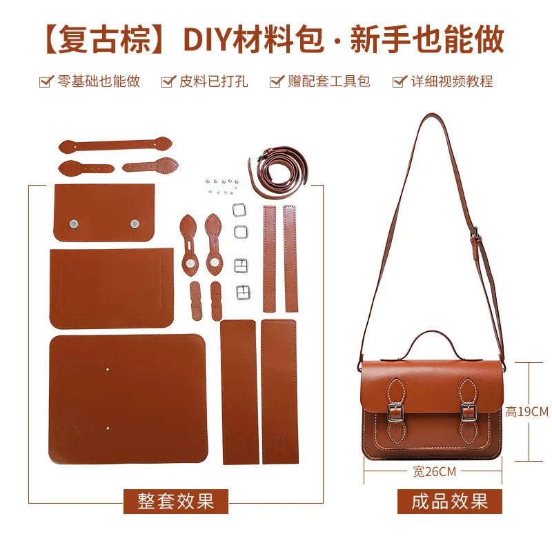 DIY Handwoven Cowhide Bag Gifts To Girlfriend Handsewn Material One Shoulder Crossbody Meaningful Women's Bag Creative Shoulder