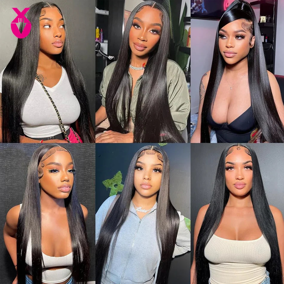 Bone Straight Lace Front Wigs Human Hair HD Lace Frontal Wig 13x4 Lace Frontal Human Hair Wig Pre Plucked Bleached Knots Wigs