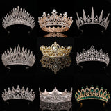 Wedding Crown Gold Silver Color Rhinestone Crystal Diadem Queen Crown Princess Tiaras Bridal Hair Jewelry Party Hair Accessories