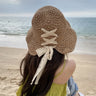 Women's Large Brim Straw Beach Hats Girl Cap Breathable Sunscreen Uv Protection Ladies Sun Visor Female Big Brim Straw Empty