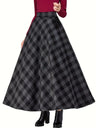 Plus size four season versatile new patchwork plaid fashionable and elegant high waisted slim fit women's skirt