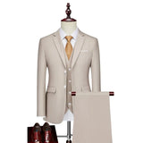 Blazers Set Suits for Men(Jacket + Vest + Pants)three Piece Set Solid Business Casual Slim Fit Formal Dress Groom Tuxedo Wedding