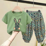 Summer Cotton Children Clothing Set Boy Girl Clothes Suit Baby Sets Tshirt + Pants 2 Piece Toddler Loungewear Soft Tracksuit