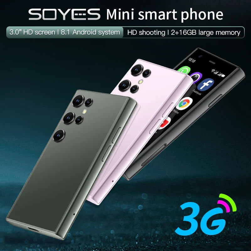 SOYES S23 Pro Mini Smartphones Android 8.1 Dual SIM 3.0'' HD 1000mAh Battery WIFI Bluetooth 3G Small Mobile Phone 2GB+16GB