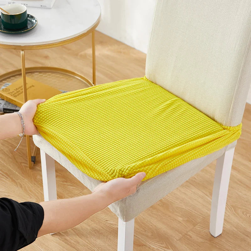 Jacquard Chair Cushion Cover for Elastic Chair Slipcovers for Dining Room Chair Protector Chair Seat Cover for Home Chair Covers