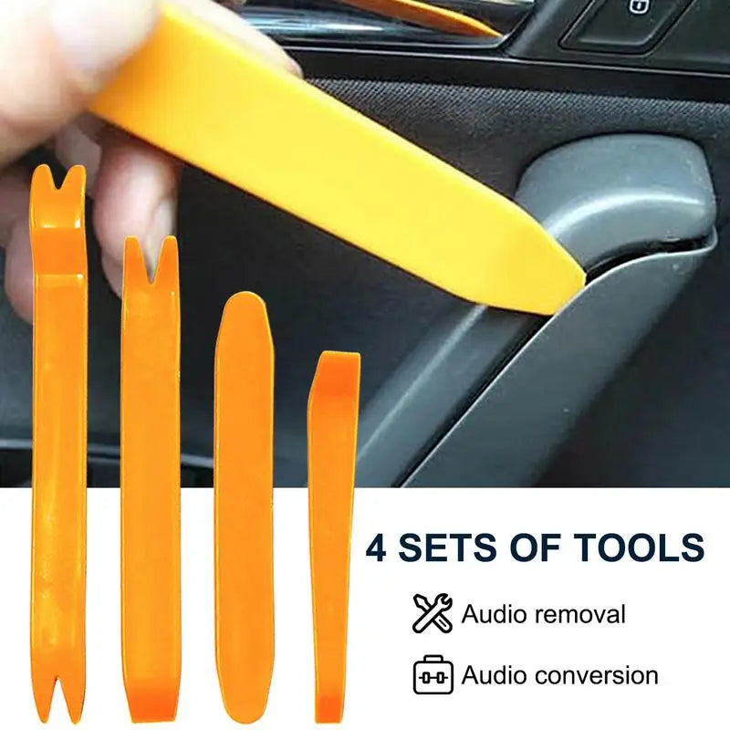 4Pcs Car Audio Disassembly Tool Audio Removal Trim Panel Dashboard Car DVD Player Pry Tools Kit Panel Plastic Trim Clip tools