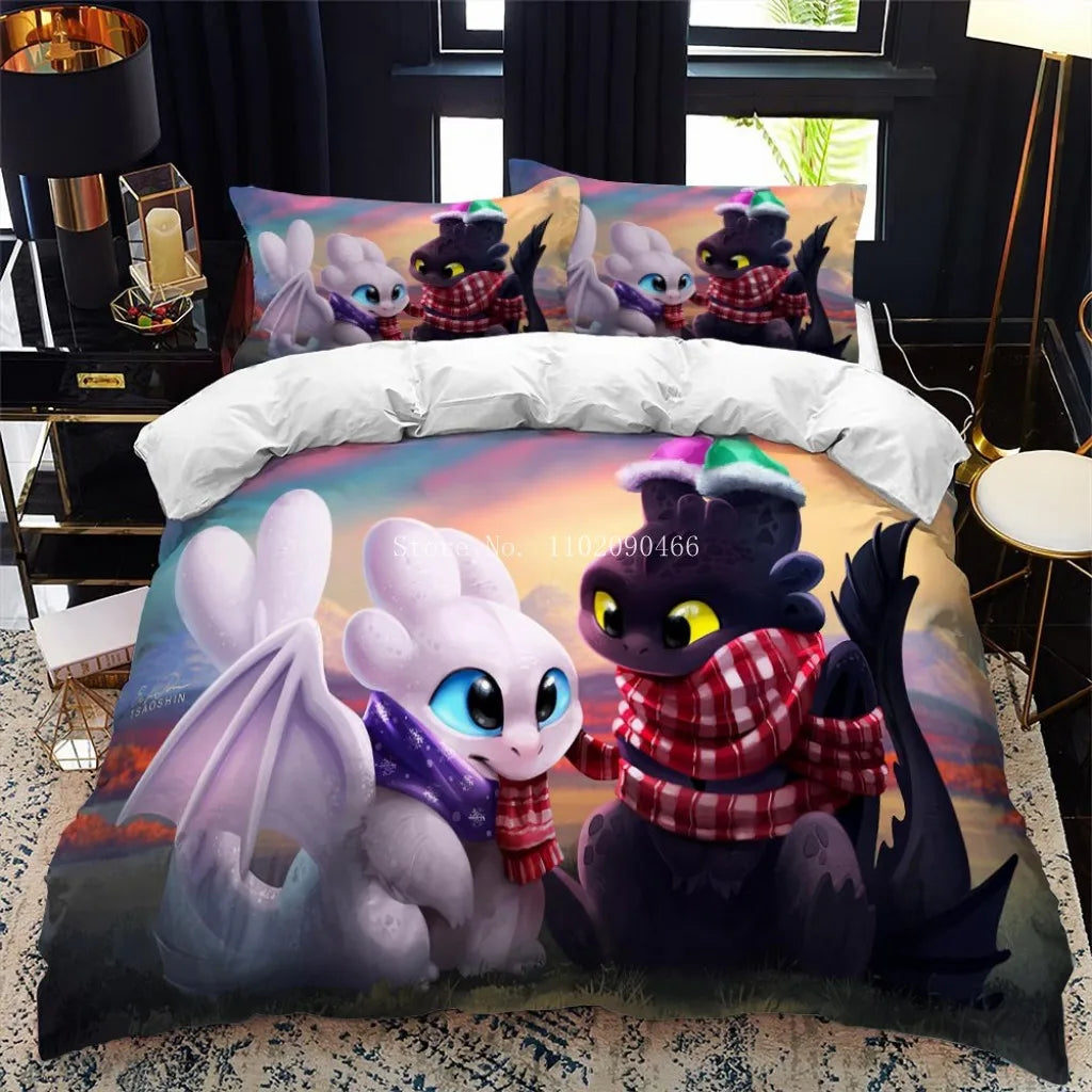 3D Cartoon Bedding Set Disney Lilo & Stitch Queen King Quilt Comforter Duvet Cover Set Children Kids Boys Bedroom Home Textile