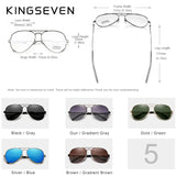 KINGSEVEN 2023 New Brand Men Aluminum Photochromic Sunglasses Polarized UV400 Lens Male Sun Glasses Women For Men‘s Eyewear 7735