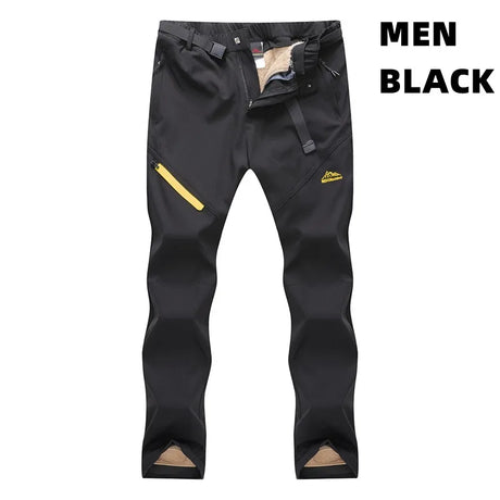 US Hot Sale Men Winter Outdoor Polar Fleece Hiking Ski Pants Military Softshell Windproof Warm Trousers Women Plush Camping Pant