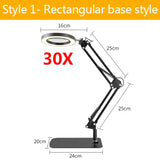 5x 30x Flexible Clamp-on Table Lamp with LED Light Third Hand Soldering Tool Desk Clamp USB Magnifier Welding/Reading Table Lamp