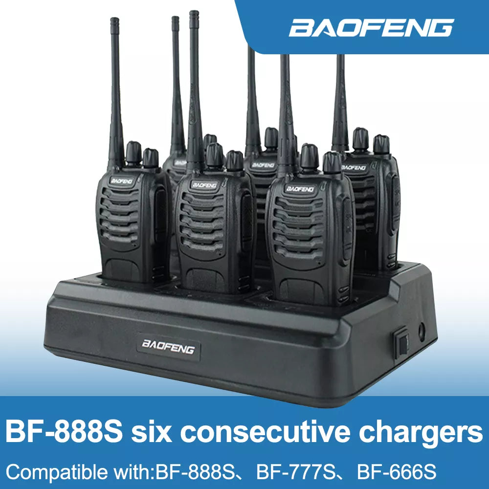 Baofeng 888S Charger Multi Battery Six Way 5V 4A Fast Charger for Two Way Radio BF-888S 777S Walkie Talkie Accessories