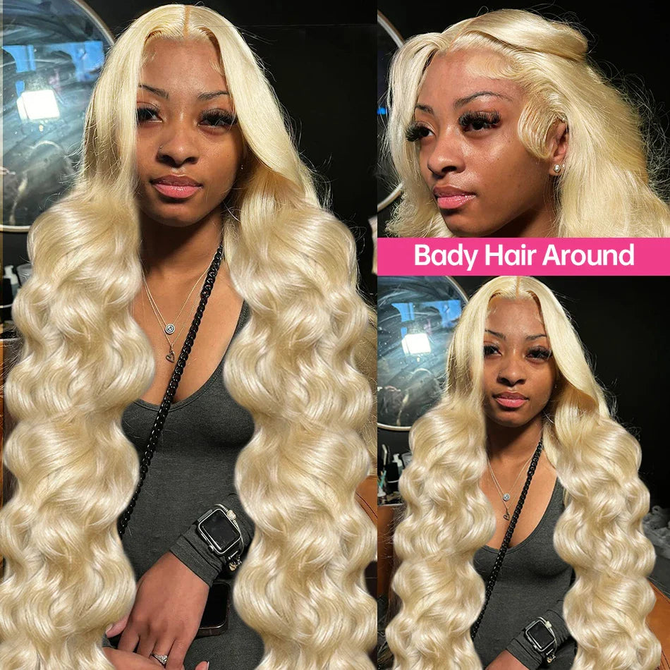 Melodie 40inch 613 Honey Color Body Wave 13x6 HD Lace Frontal Wig Human Hair Brazilian 13x4 Lace Front Wig Glueless For Women