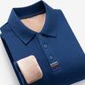 Winter New 100% Cotton Embroidery Plush Thickened Polo Shirt Loose Men's Long Sleeve T-shirt R60/R70