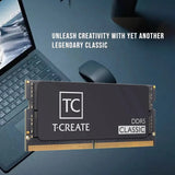 TEAMGROUP T-Create Classic DDR5 SODIMM 16GB 32GB 5600MHz(PC5-44800) CL46 Hynix IC Laptop Memory Module Ram