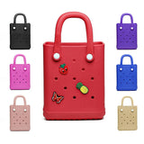 Women's Cartoon Pattern Handbags Waterproof EVA Handmade DIY Hole Paste Toy Decoration Beach Tote Portable Travel Mini Phone Bag