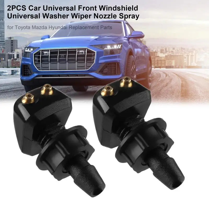 1 Pair Car Front Windshield Washer Wiper Nozzle Sprayer Universal Automobile Windshield Washer Nozzles Replacement Accessories